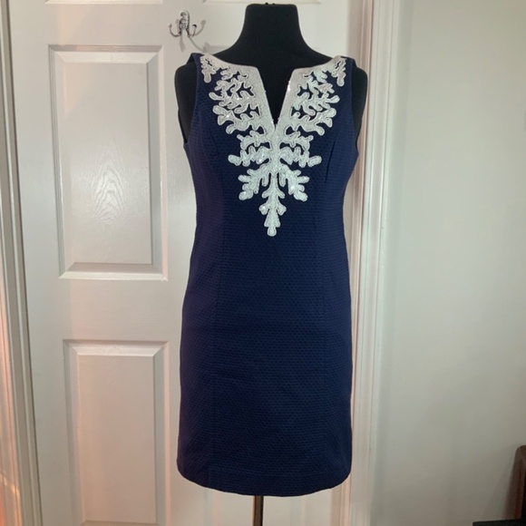 Lilly Pulitzer Gabby Shift Beaded Sequin Dress Size 00 - Picture 9 of 9